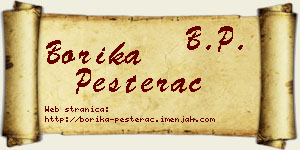 Borika Pešterac vizit kartica